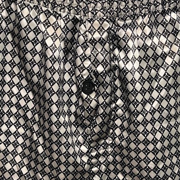 Robert Louis, Lg, silk blend 2-piece button front short sleeve argyly pajamas,  - Picture 4 of 8